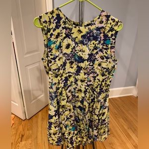 H&M size 10 flowy flower yellow dress